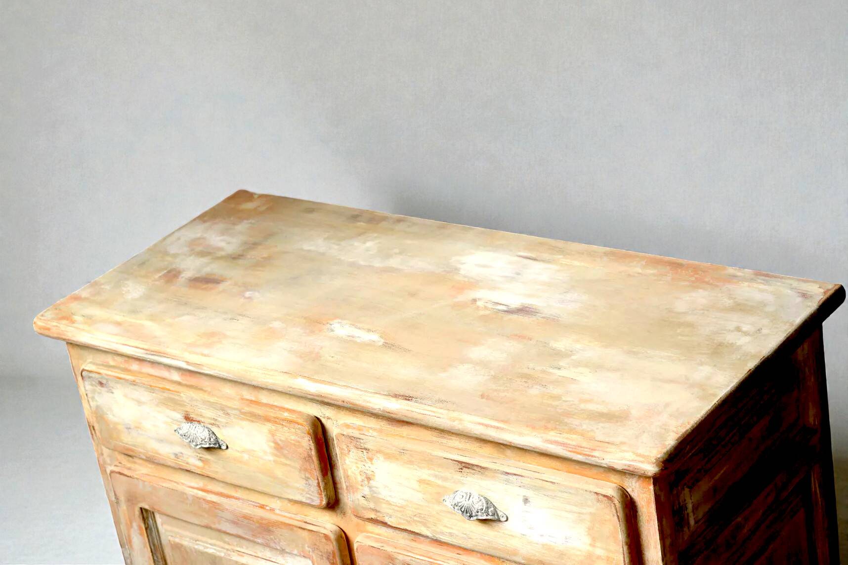 Small Parisian-style patinated sideboard