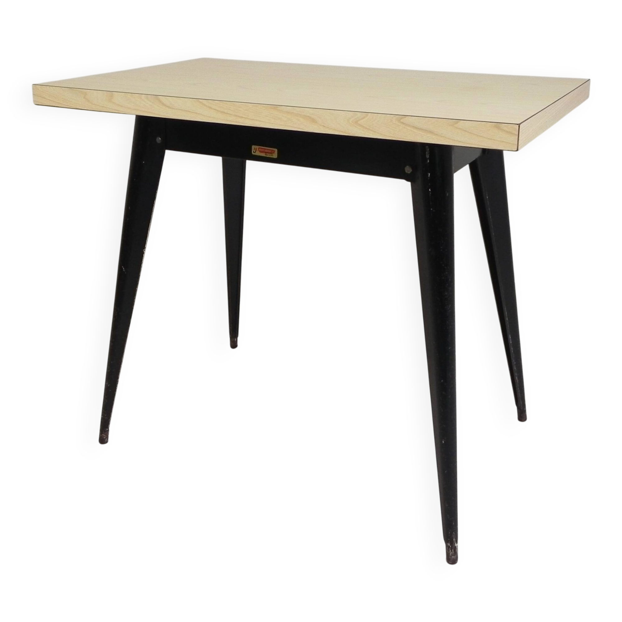 Bistro table Henri Julien, model Tolix T55 with a Formica top, 1950s.