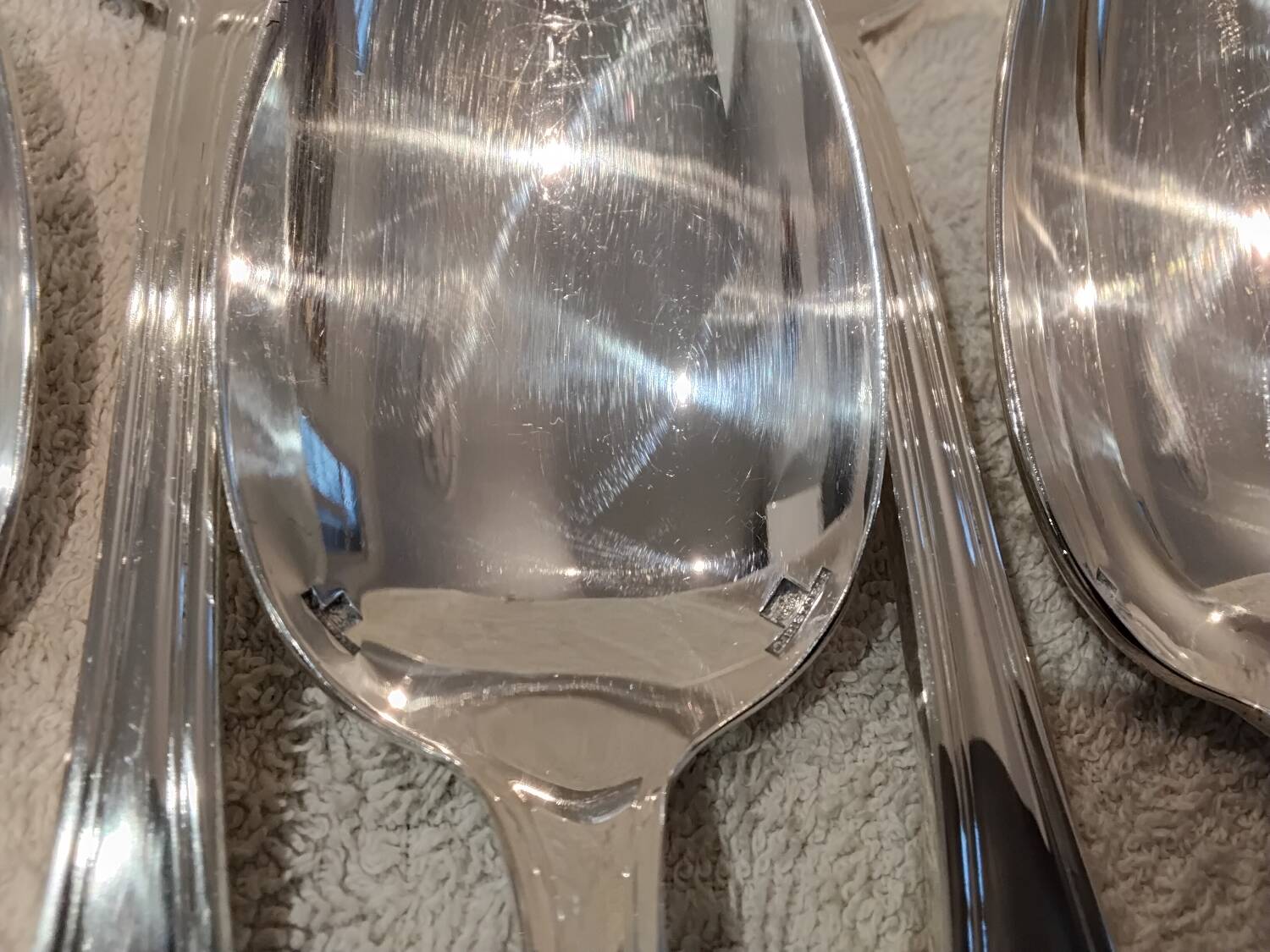 6 silver-plated soup spoons, Christofle Albi silversmith, 20.6cm