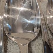 6 silver-plated soup spoons, Christofle Albi silversmith, 20.6cm