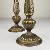 Vintage large table lamps in bronze, Italy, 1950s, set of 2