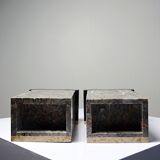 Pair of bookends, Art Deco fireplace decoration in antique marble from the 1920s-1930s.