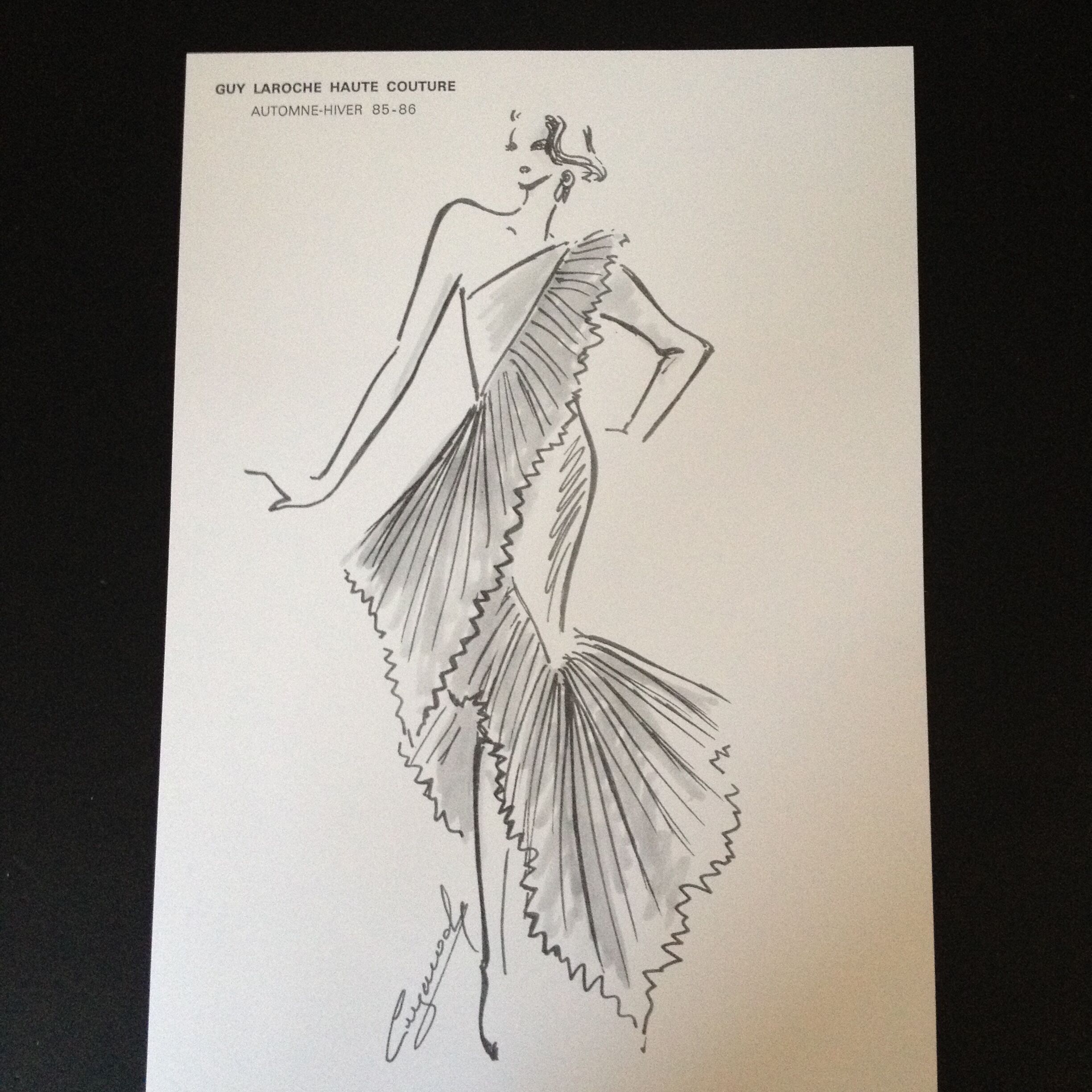 Guy Laroche of press at the end of the 1980s fashion illustration