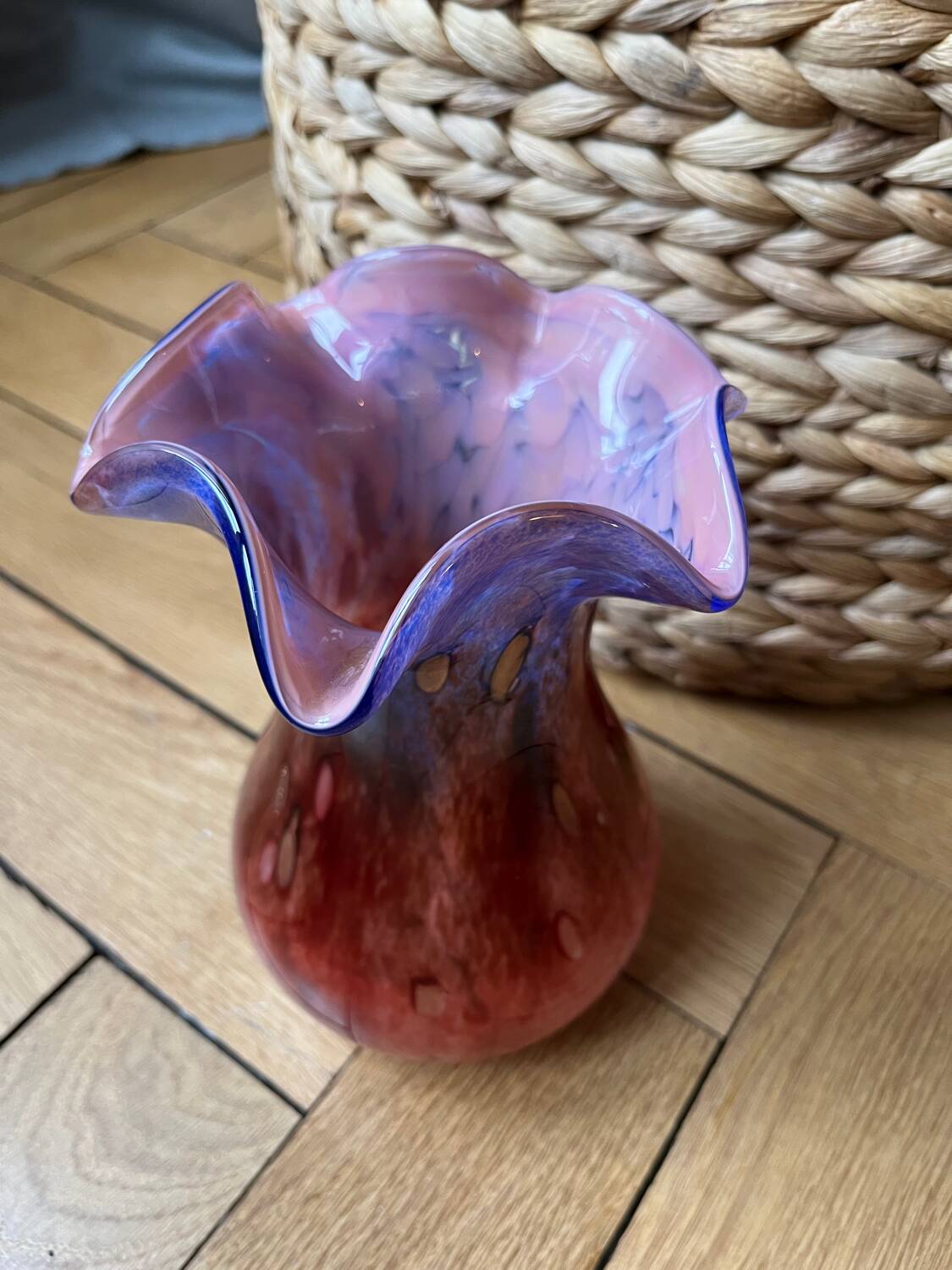 Vase de Murano vintage avec incrustation d’or