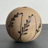 Vase boule en grès, années 80