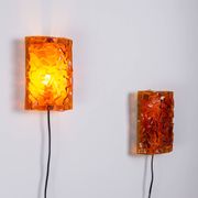 Vitrika Nybro amber coloured wall lamps