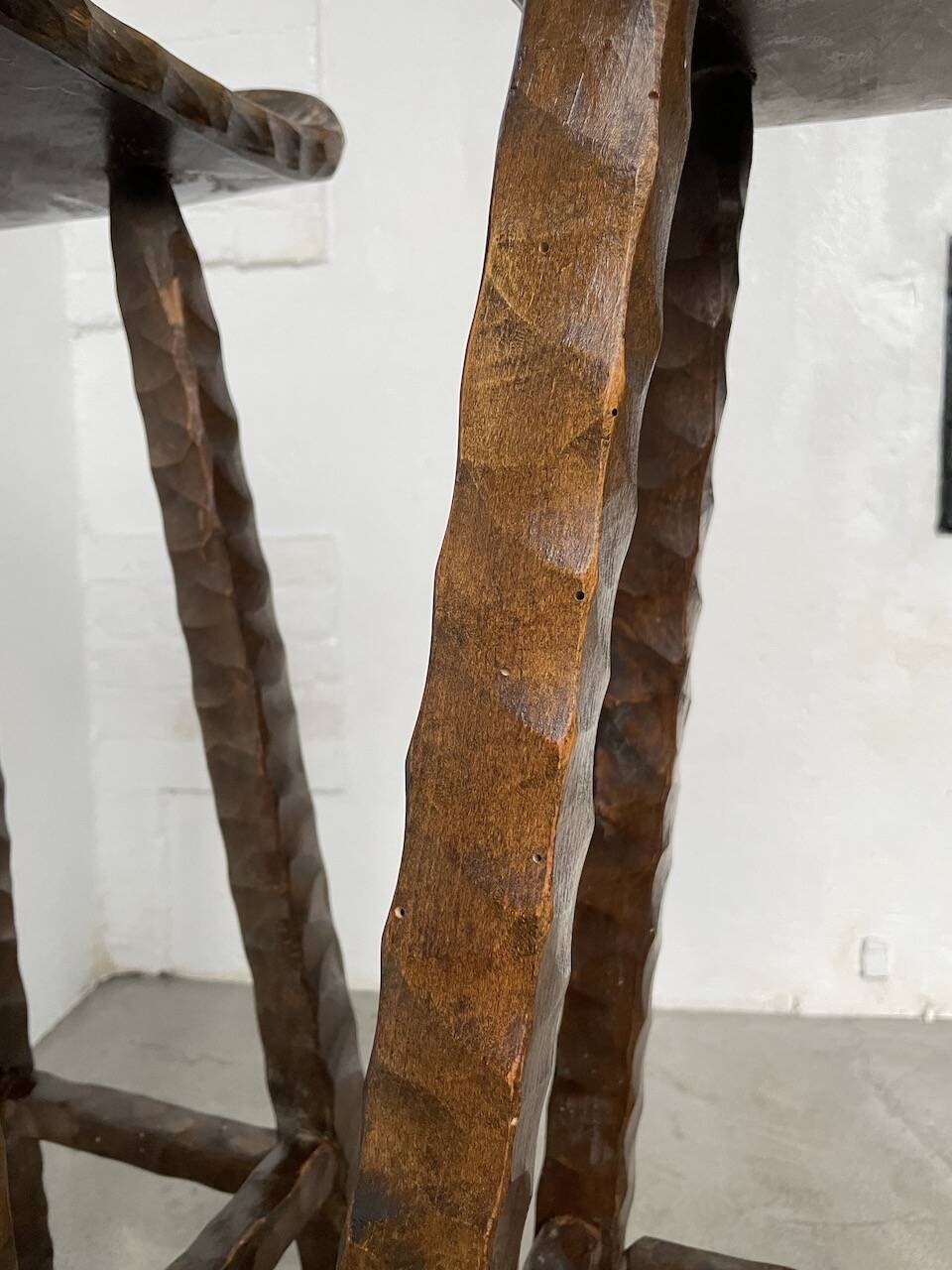 Pair of brutalist high stools