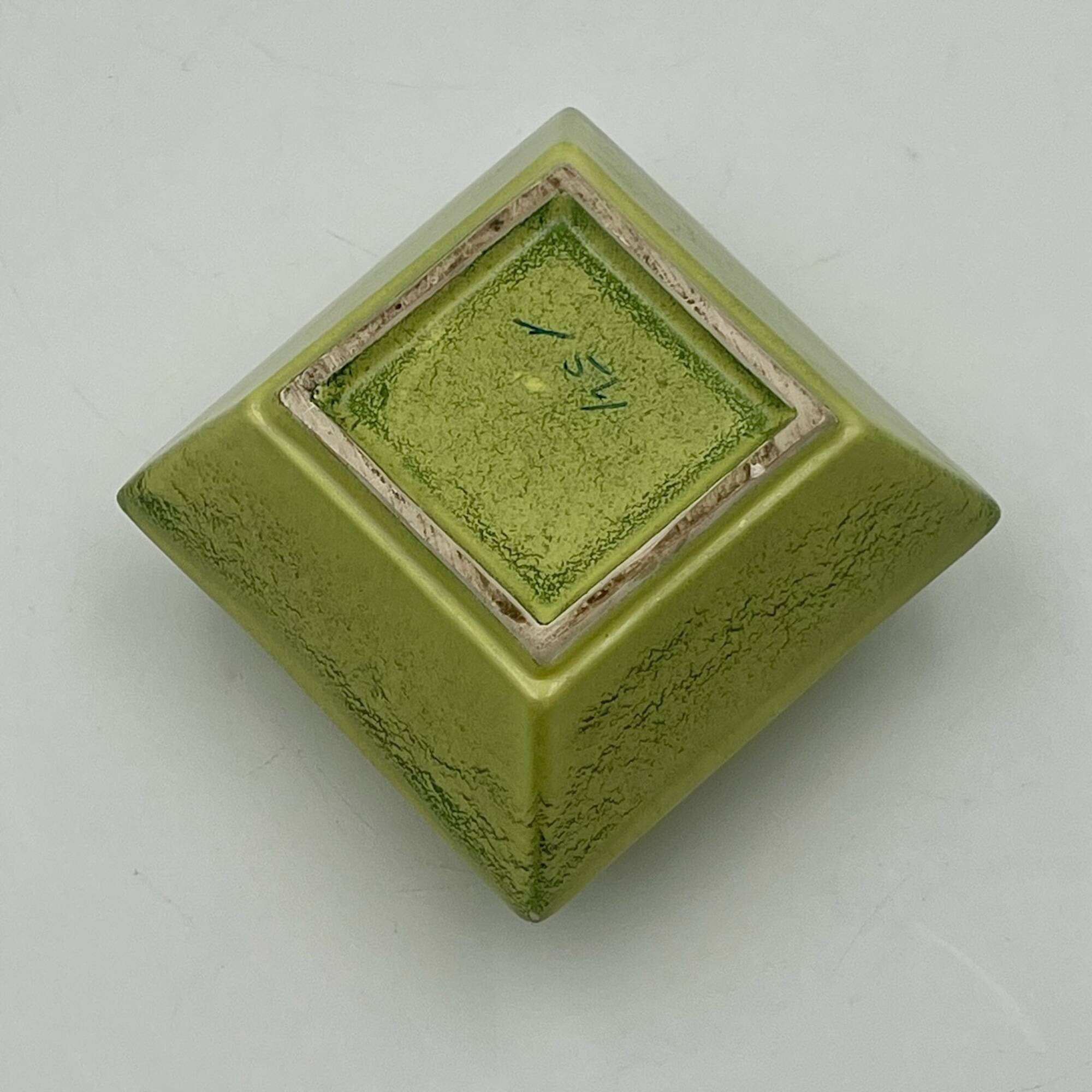 Vintage Ceramic Vase in Sage Green Bertoncello Handmade Decor, Italy, 1970s