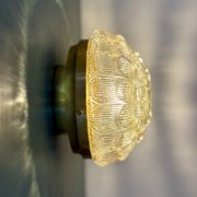 Vintage amber moulded glass wall or ceiling light globe