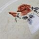Digoin Sarreguemines plate with rose decoration, ironstone – Large patinated model