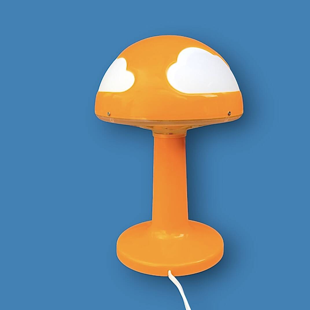 Vintage Skojig Ikea Mushroom Lamp – Cloud Orange – 90s