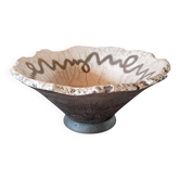 Contemporary Portuguese Raku Ceramic Bowl - Brutalist Studio Pottery