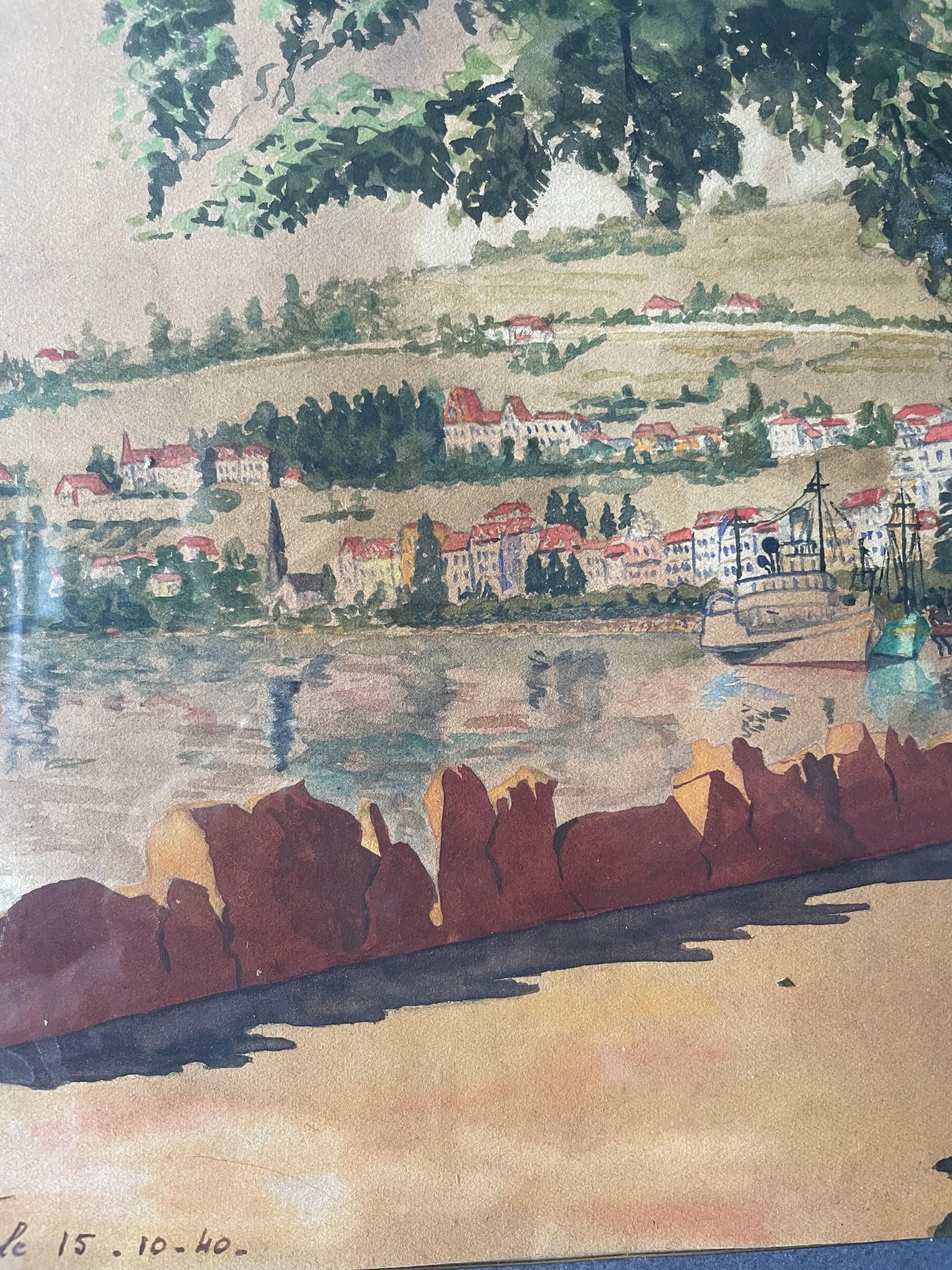 A.Cordeau "Walk around the lake" watercolor