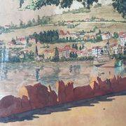 A.Cordeau "Walk around the lake" watercolor
