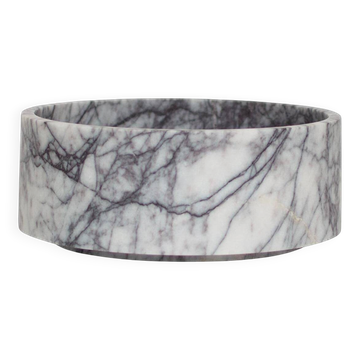 Bol cylindrique en marbre blanc/lilas