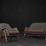 Vintage Mid-Century Modernist Living Room Set Pallas by Svante Skogh for Asko, 1950s, Set of 2