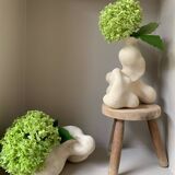 Vase grès blanc brut
