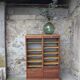 Double curtain file cabinet