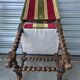 Set of 6 Louis XIII style chairs in turned wood and velvet.