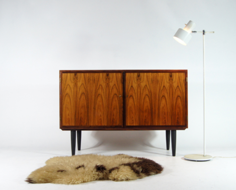 Vintage Danish retro TV furniture down in rosewood 50s