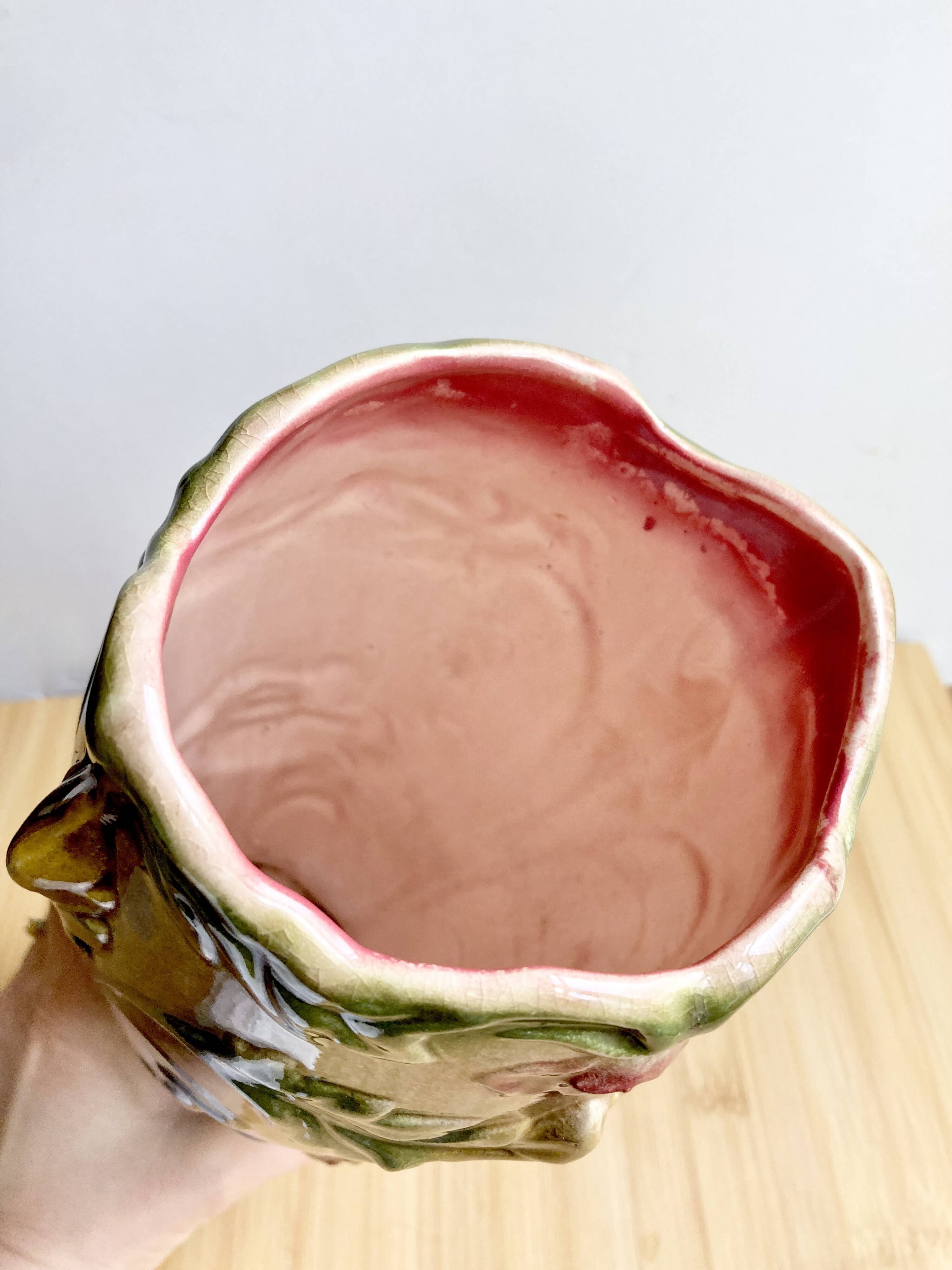 Large Art Nouveau Barbotine vase from Saint-Amand