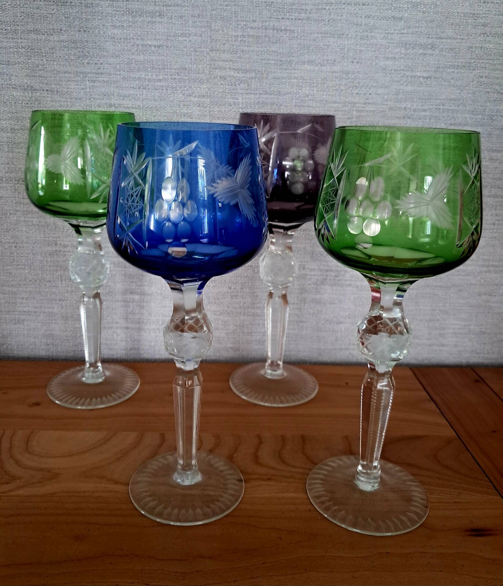 4 Nachtmann crystal Romer glasses from the 1970s/80s.