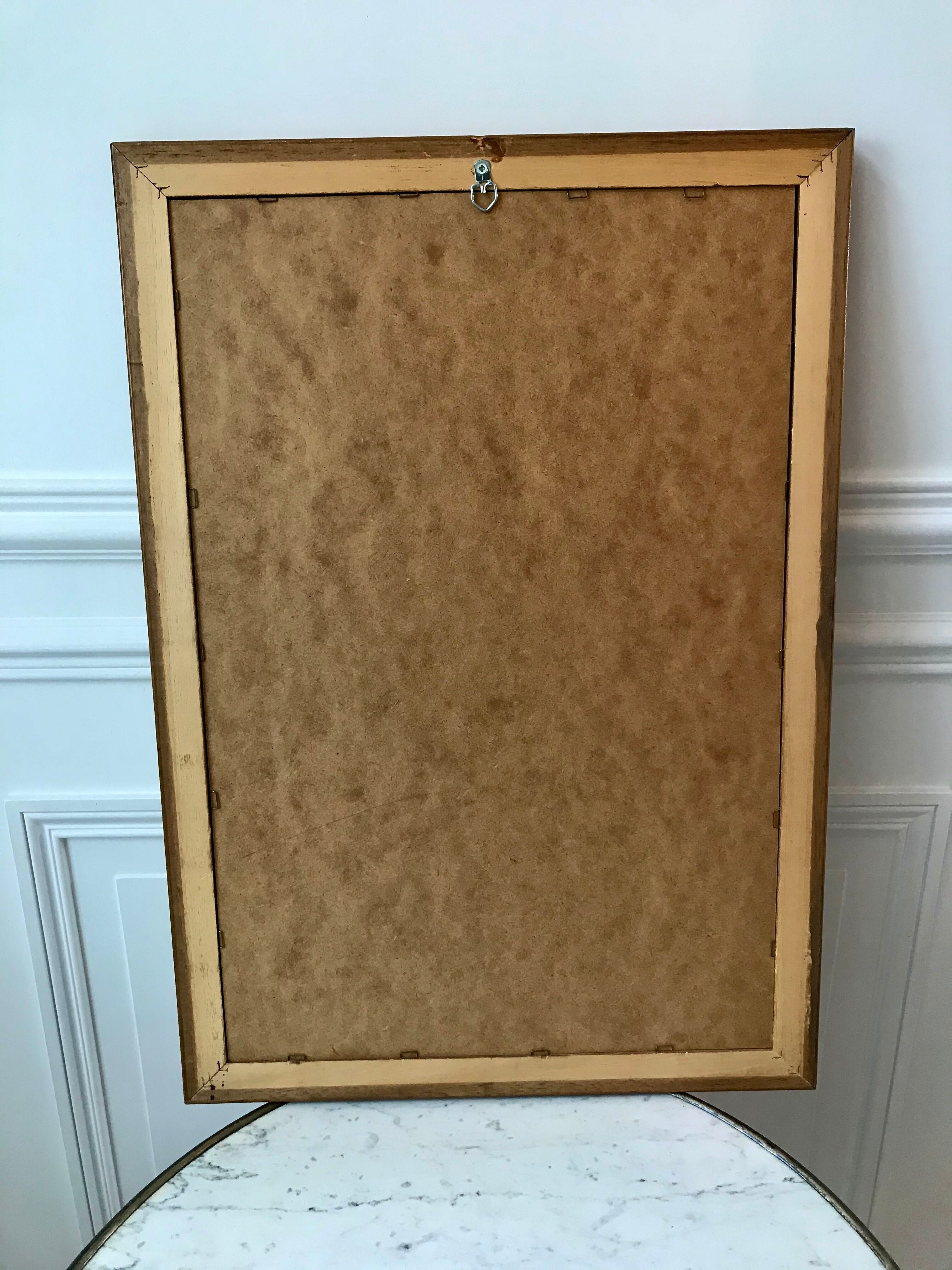 Mirror beveled wood vintage