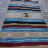 Handmade multicolored carpet, 60x115cm
