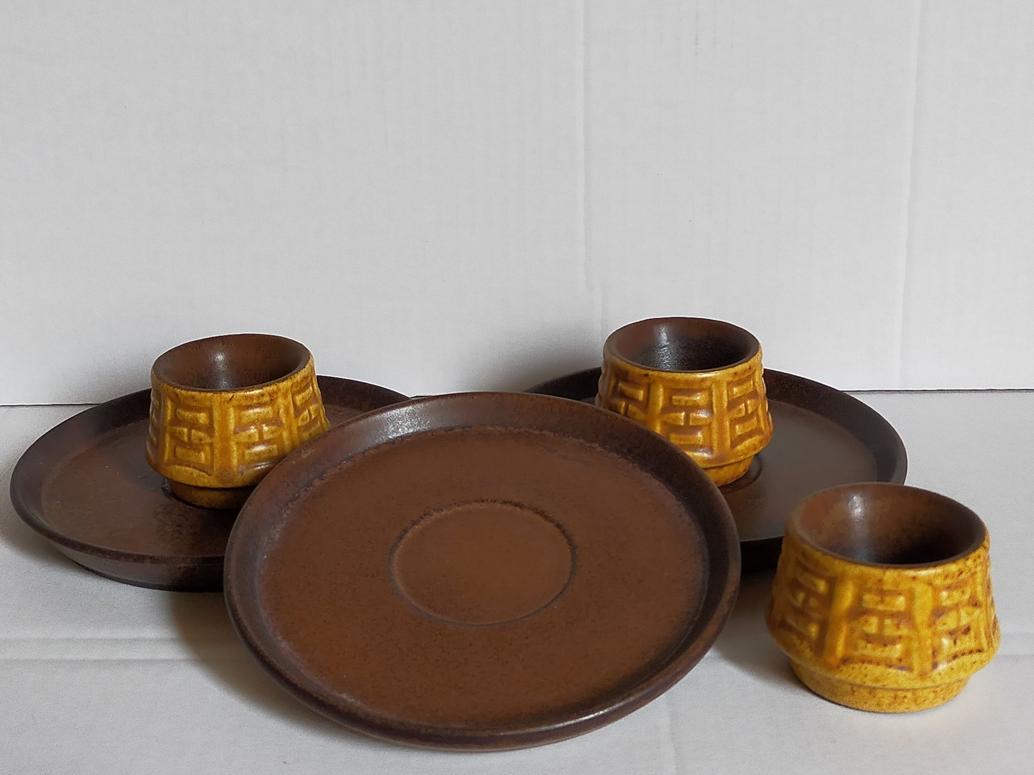 Trois coquetiers céramique ceramano germany années 50