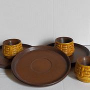 Trois coquetiers céramique ceramano germany années 50
