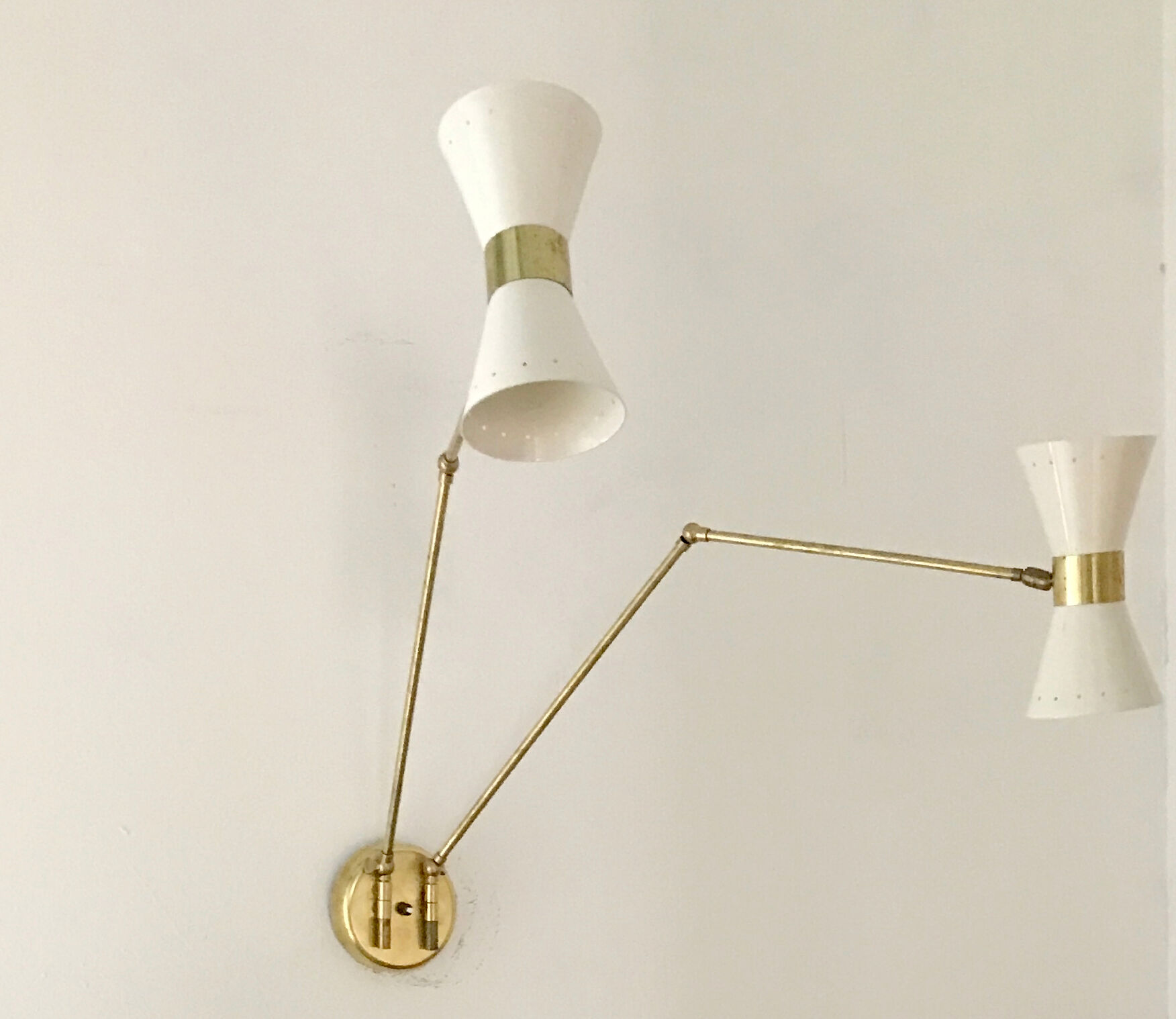 2 Wall Sconce white articulated arms