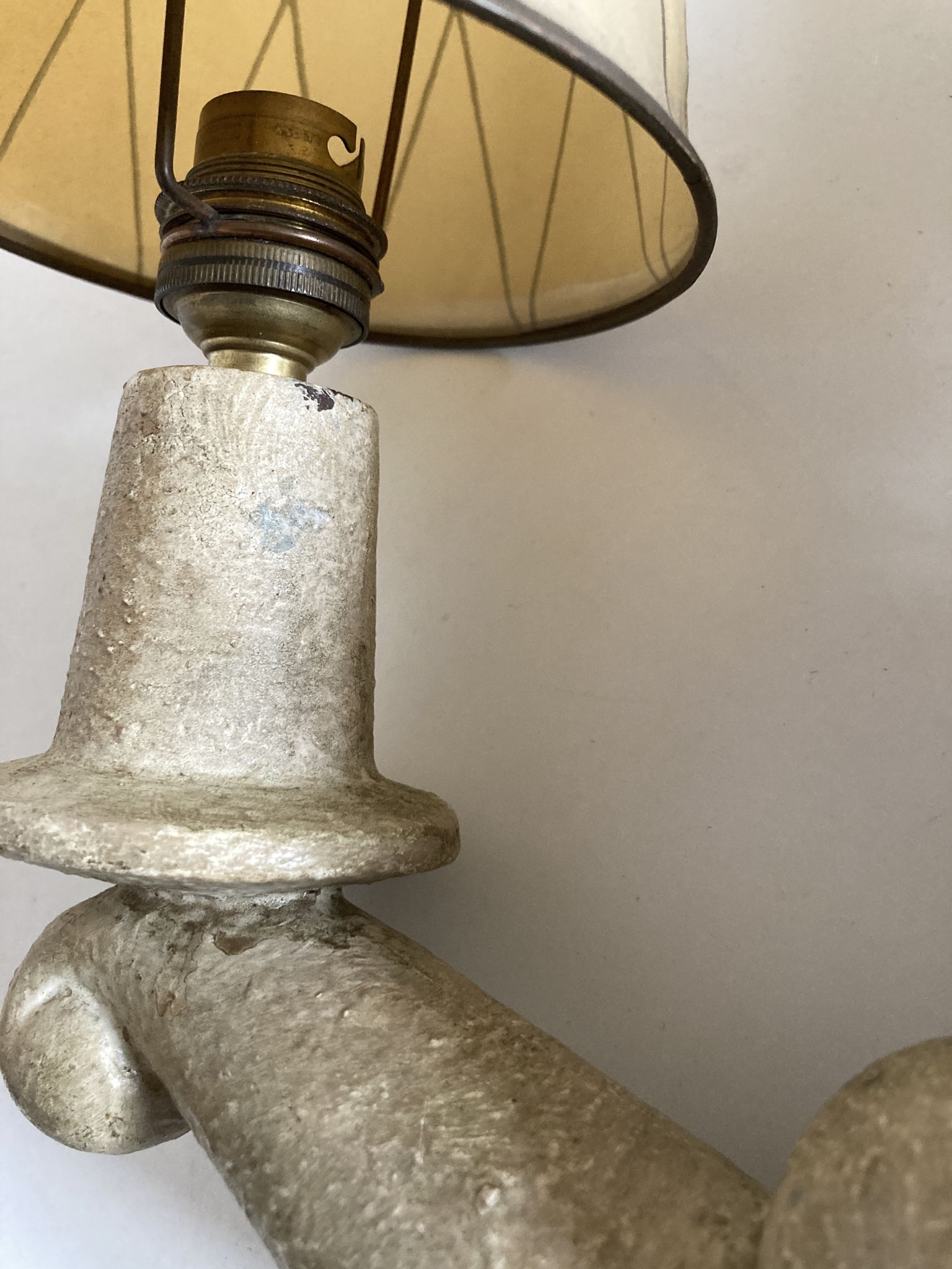 Pair of Arlus torchlight wall light in art deco plaster 1950