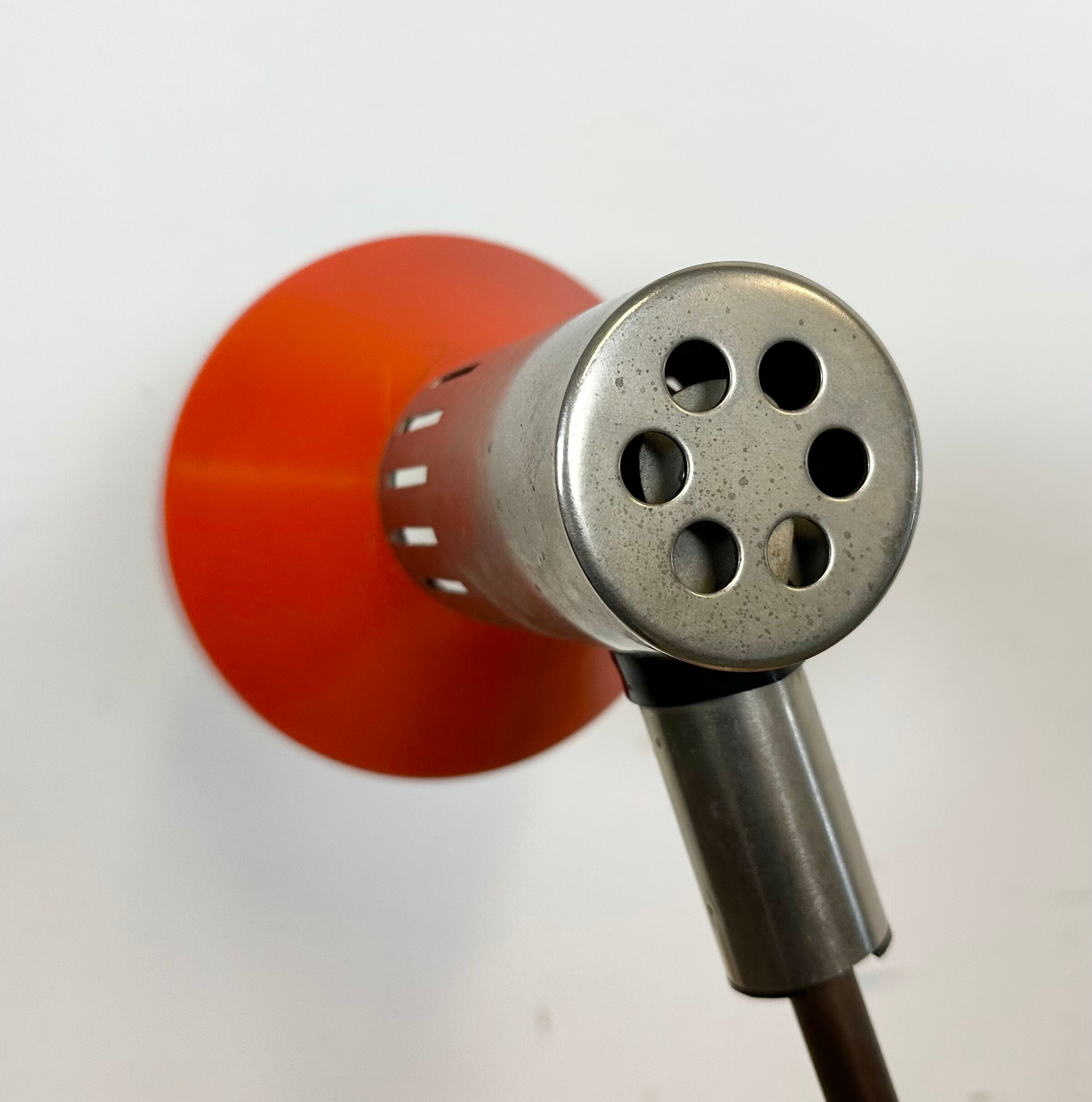 Vintage orange east german table lamp from aka leuchten, 1970s