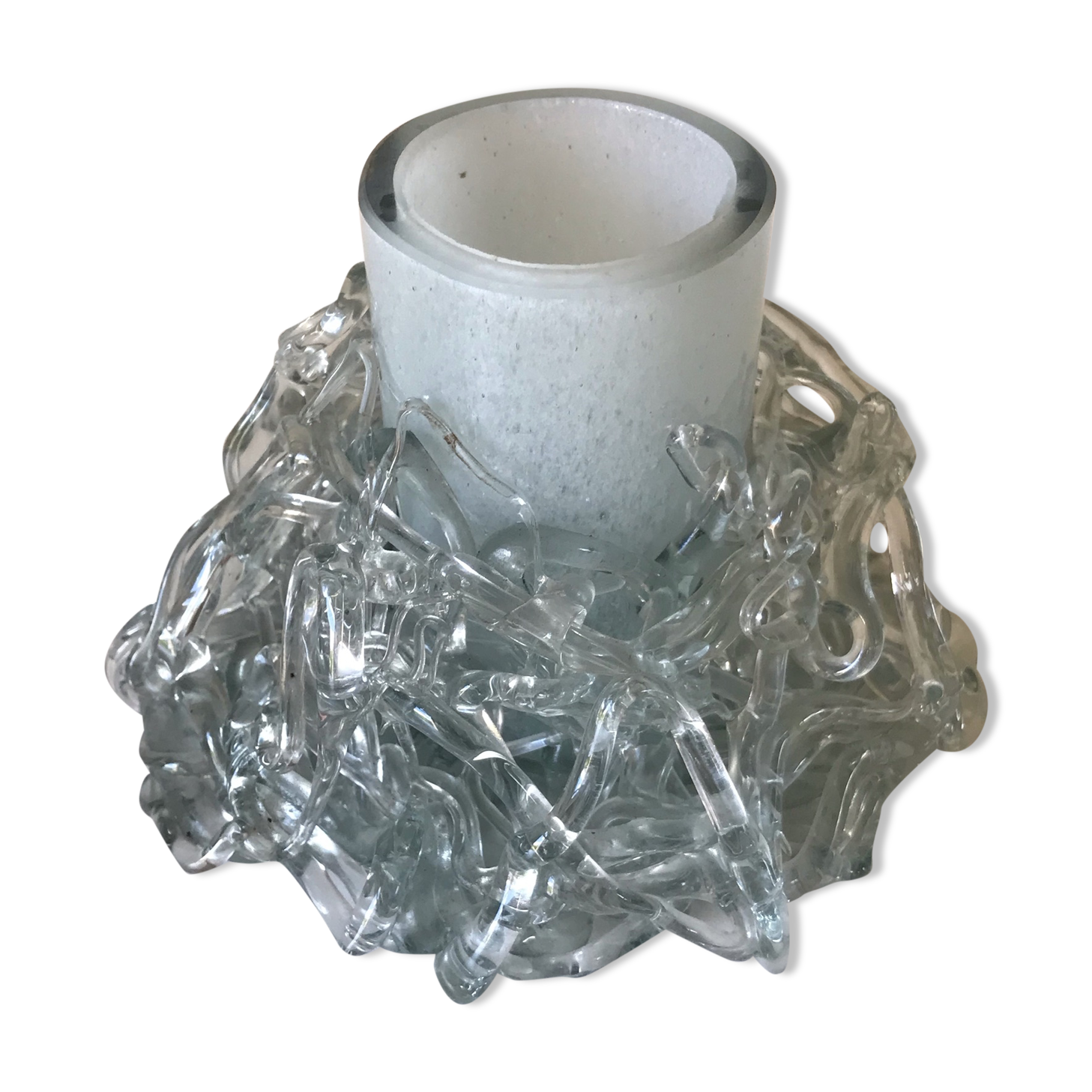 Design glass vase annees 80