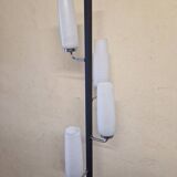 Black lacquered metal 4-light floor lamp - Maison Arlus - Satin glass globe