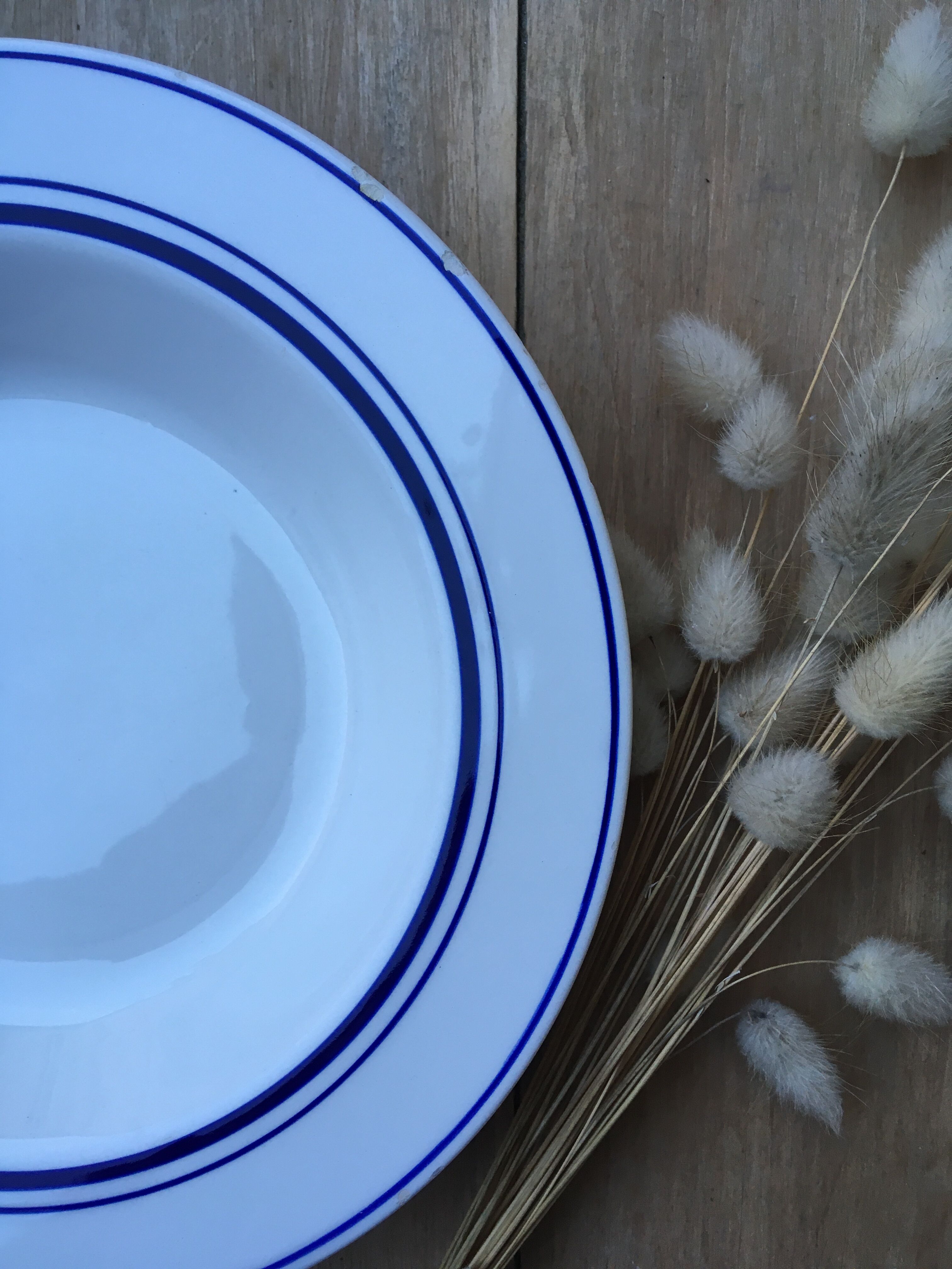 Hollow plates with blue trim Quadrifoglio
