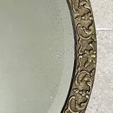 19th century beveled oval mirror