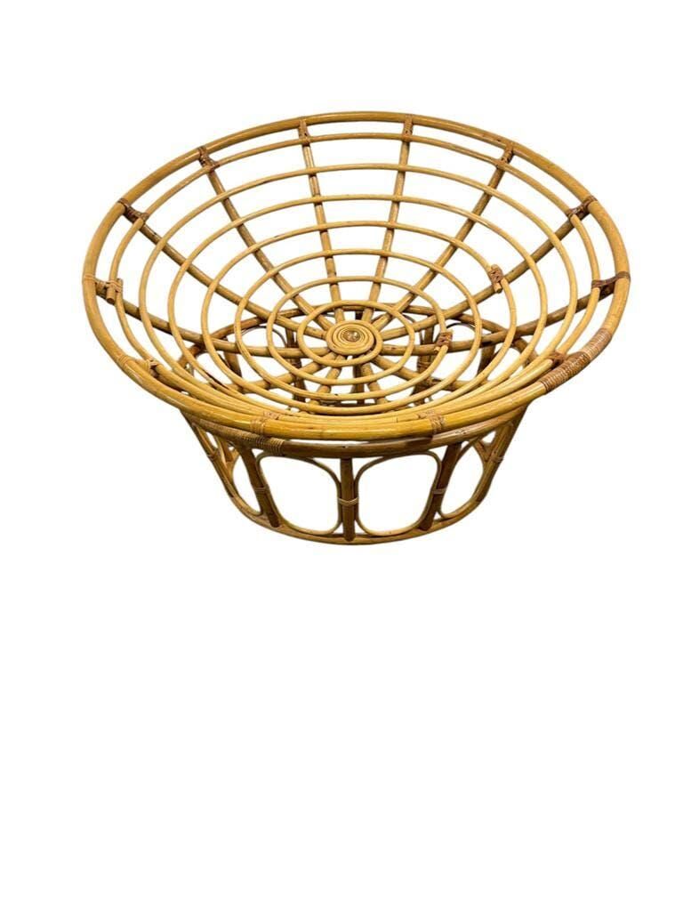 Vintage XL rattan armchair / shell chair / lounge chair