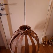 Scandinavian wooden slat suspension
