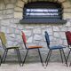 5 vintage skai metal chairs 60 years