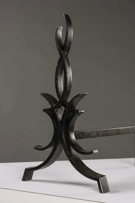 Pair of vintage wrought iron chenets