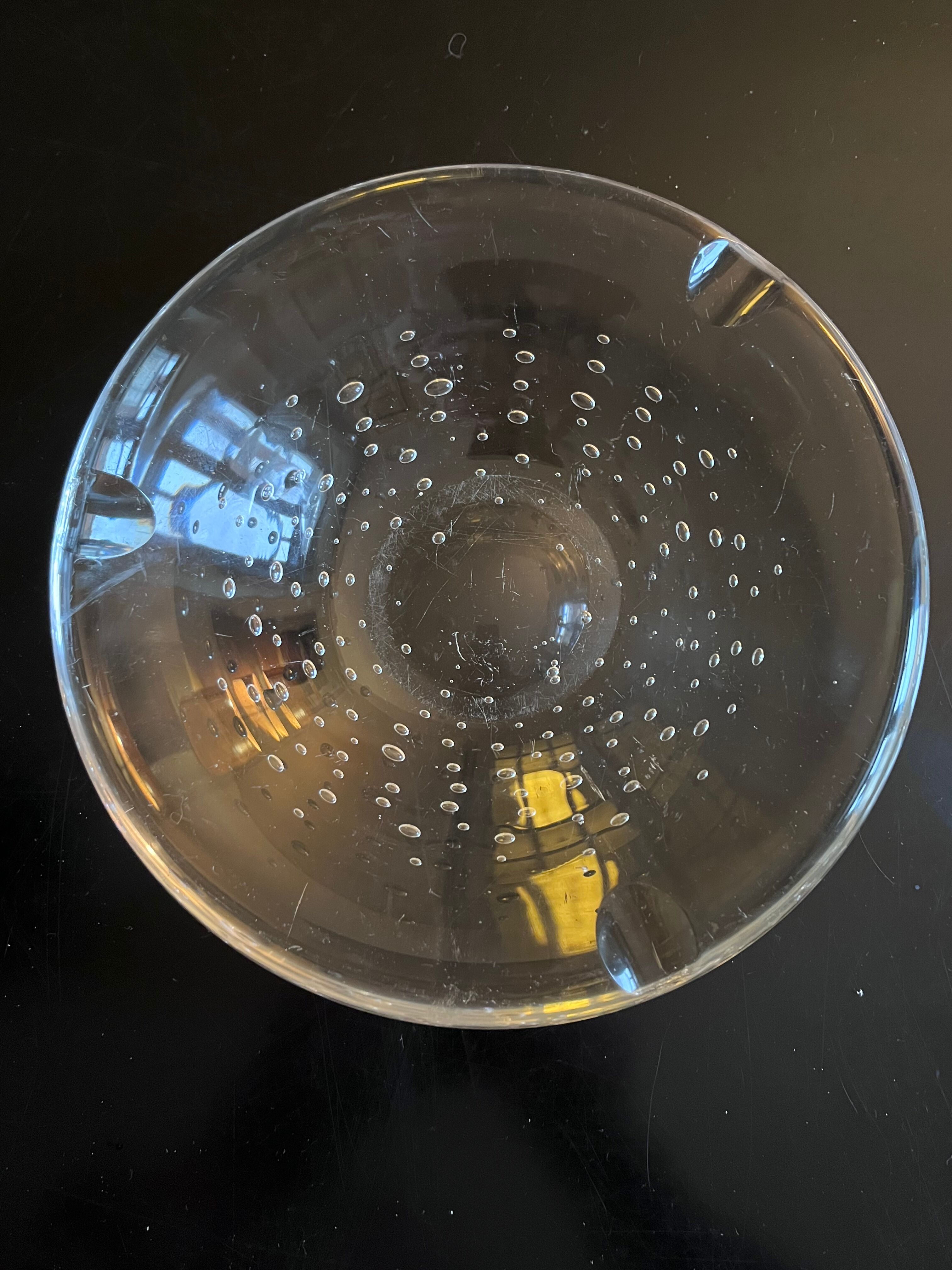 Bubbled crystal ashtray