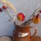Pitcher in sandstone stamped glazed terracotta, bonny sandstone, handmade
