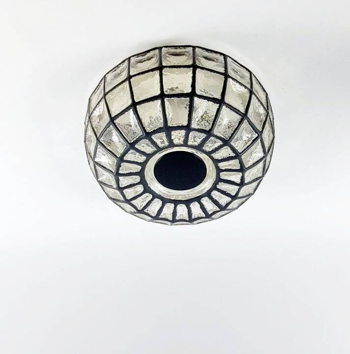 Large Mid-Century Glass Ceiling Light from Limburg, Germany, 1960s