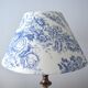 Vintage toile de Jouy lampshade, blue flowers