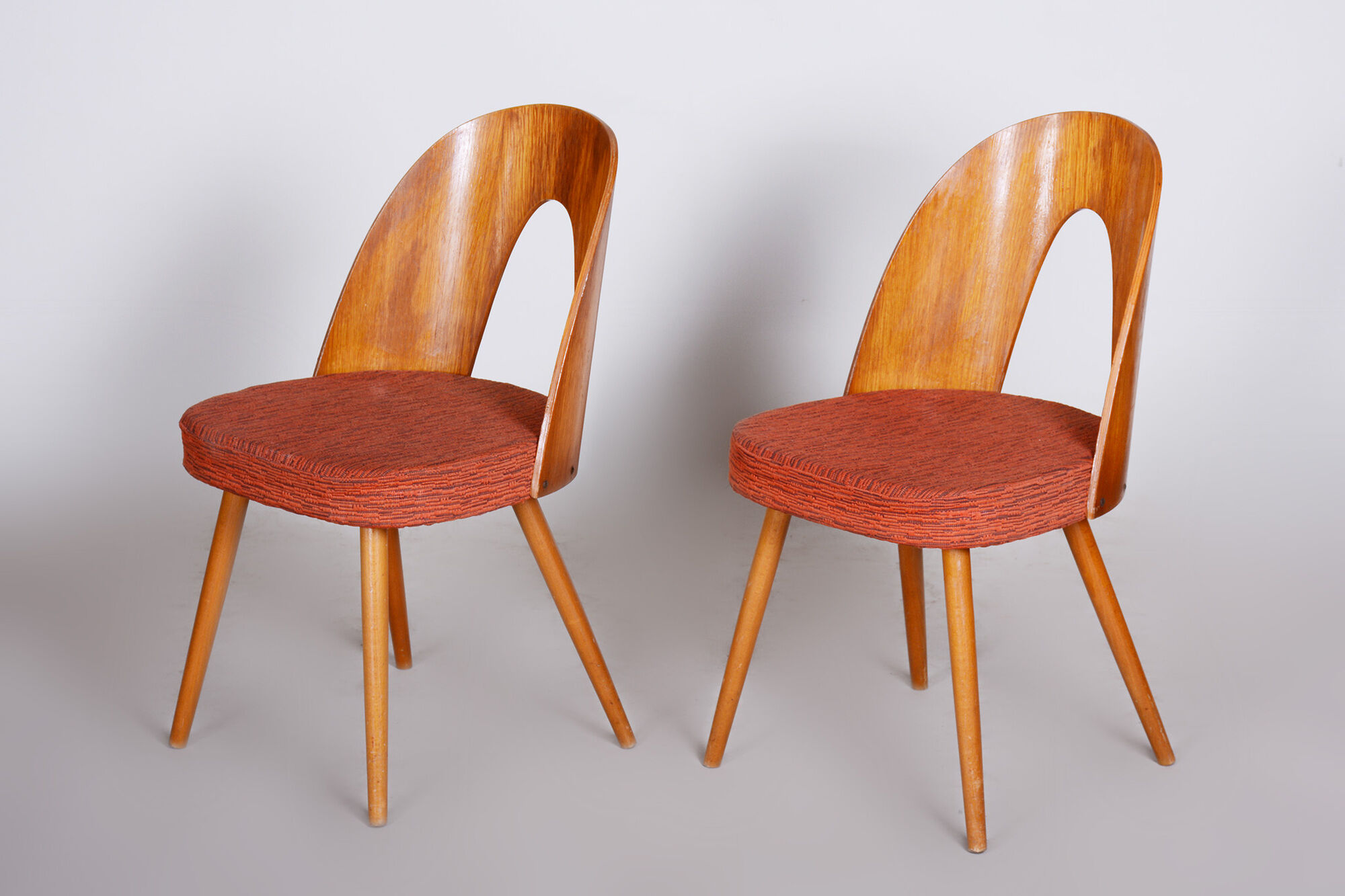 Pair of Mid Century chairs made in 1950s Czechia, designed by Antonín Šuman