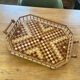 Large service tray in wood marquetry
