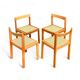 Set of 4 vintage chairs in solid ash and cane