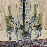 Chandelier with tassels and bronze from the early 20th century, 5 lights