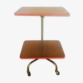 Vintage double tray roller side table